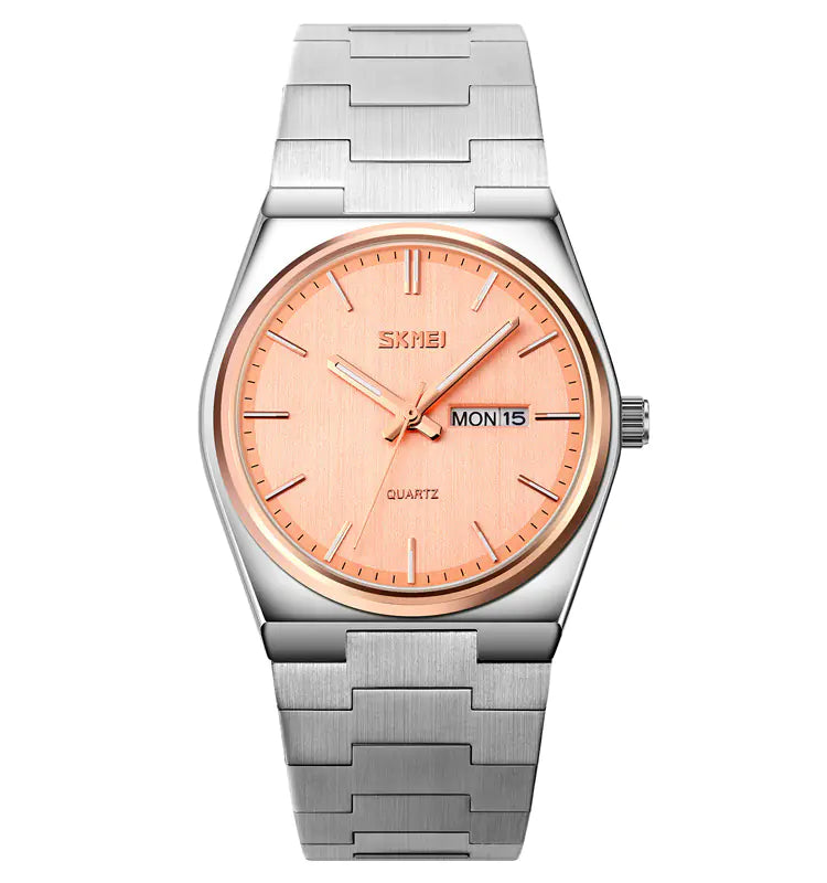 Steel Band Quartz Watch with Calendar