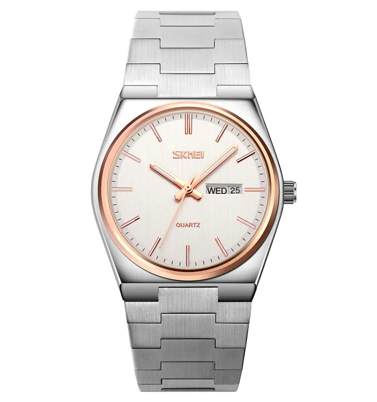 Steel Band Quartz Watch with Calendar
