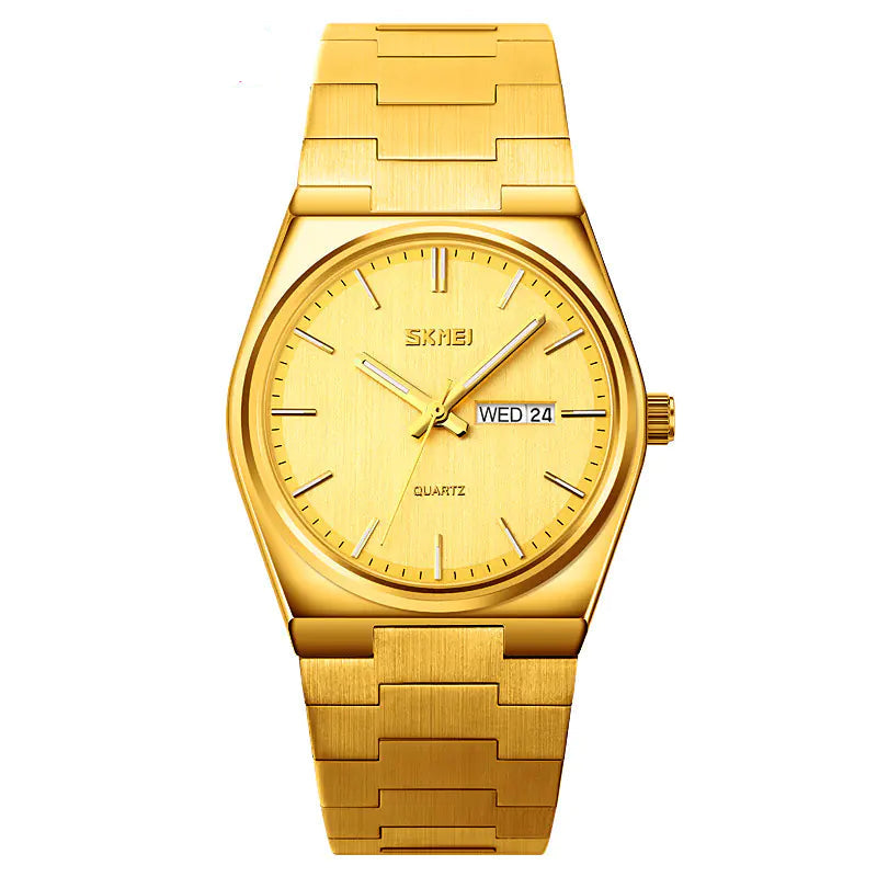 Steel Band Quartz Watch with Calendar