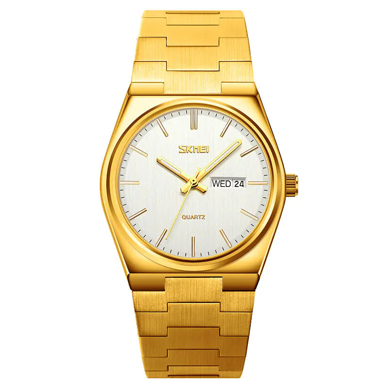 Steel Band Quartz Watch with Calendar