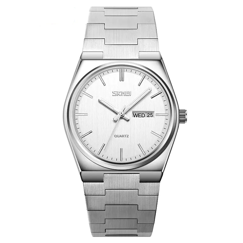 Steel Band Quartz Watch with Calendar