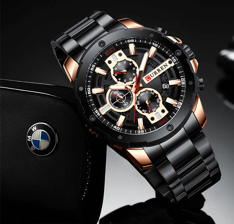 Casual Quartz Watch with Calendar