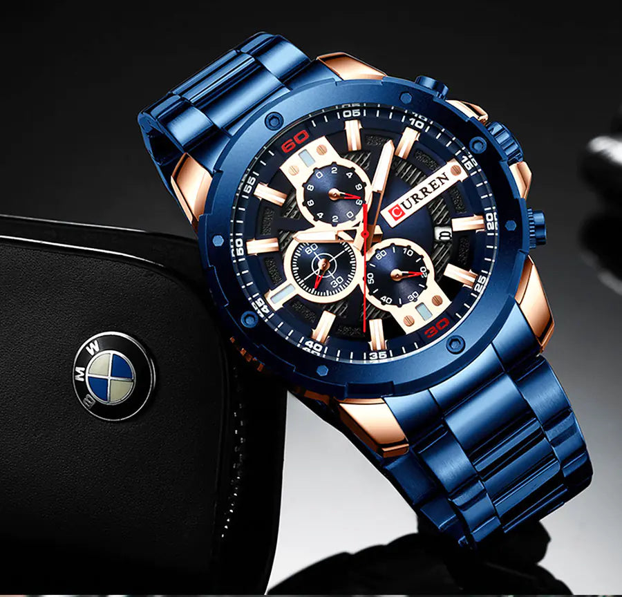 Casual Quartz Watch with Calendar