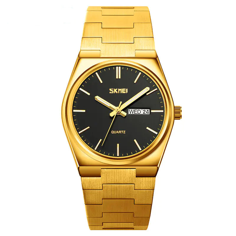Steel Band Quartz Watch with Calendar