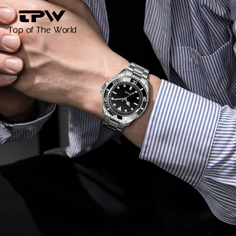 Stylish Men's Quartz Watch with Steel Band