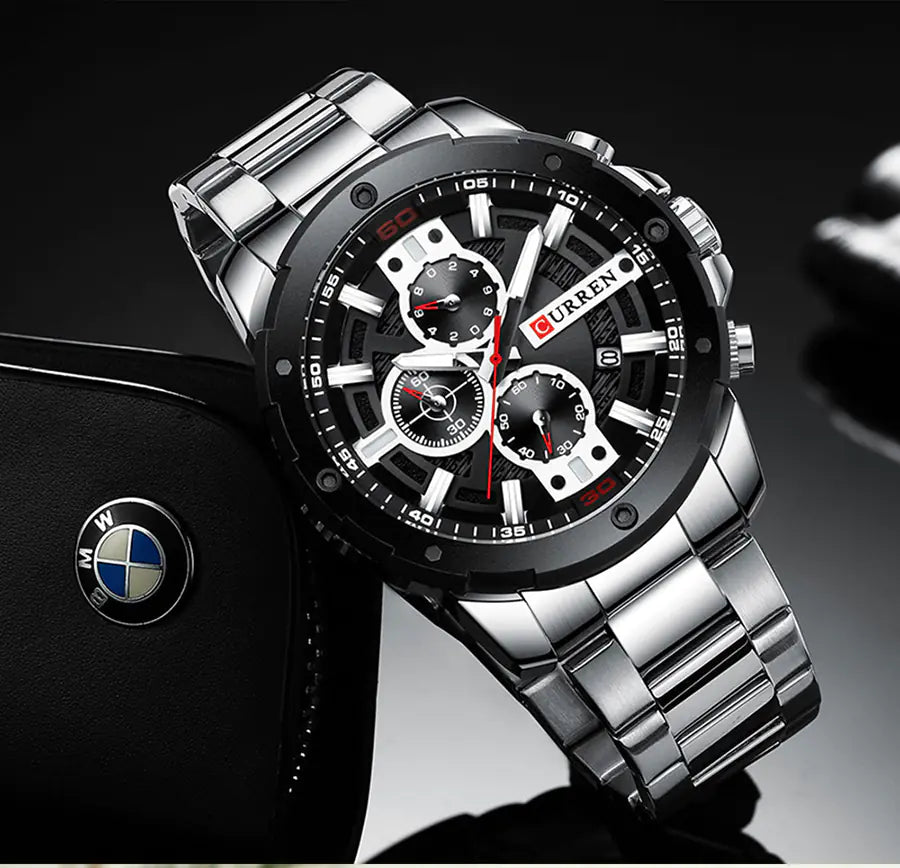 Casual Quartz Watch with Calendar