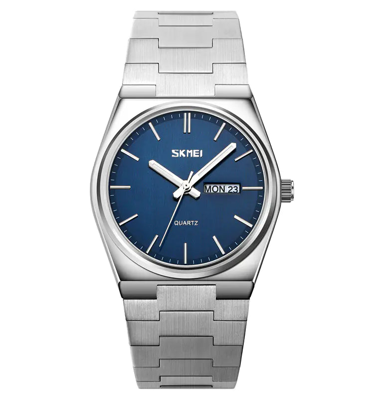 Steel Band Quartz Watch with Calendar