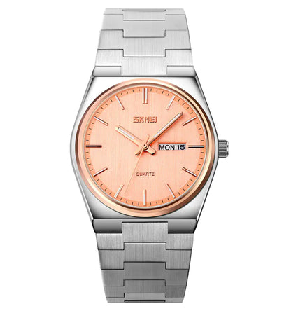 Steel Band Quartz Watch with Calendar