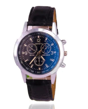 Blue Glass Three-Eye Men's Quartz Watch