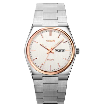 Steel Band Quartz Watch with Calendar