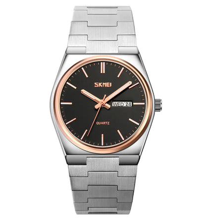 Steel Band Quartz Watch with Calendar
