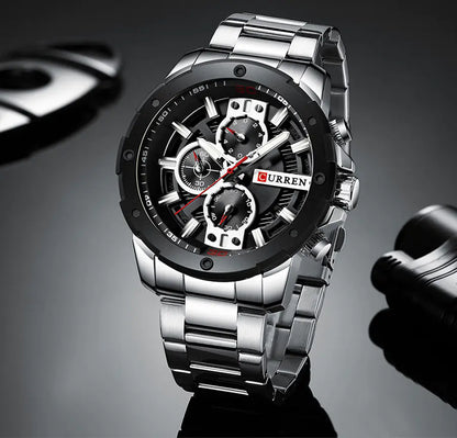 Casual Quartz Watch with Calendar